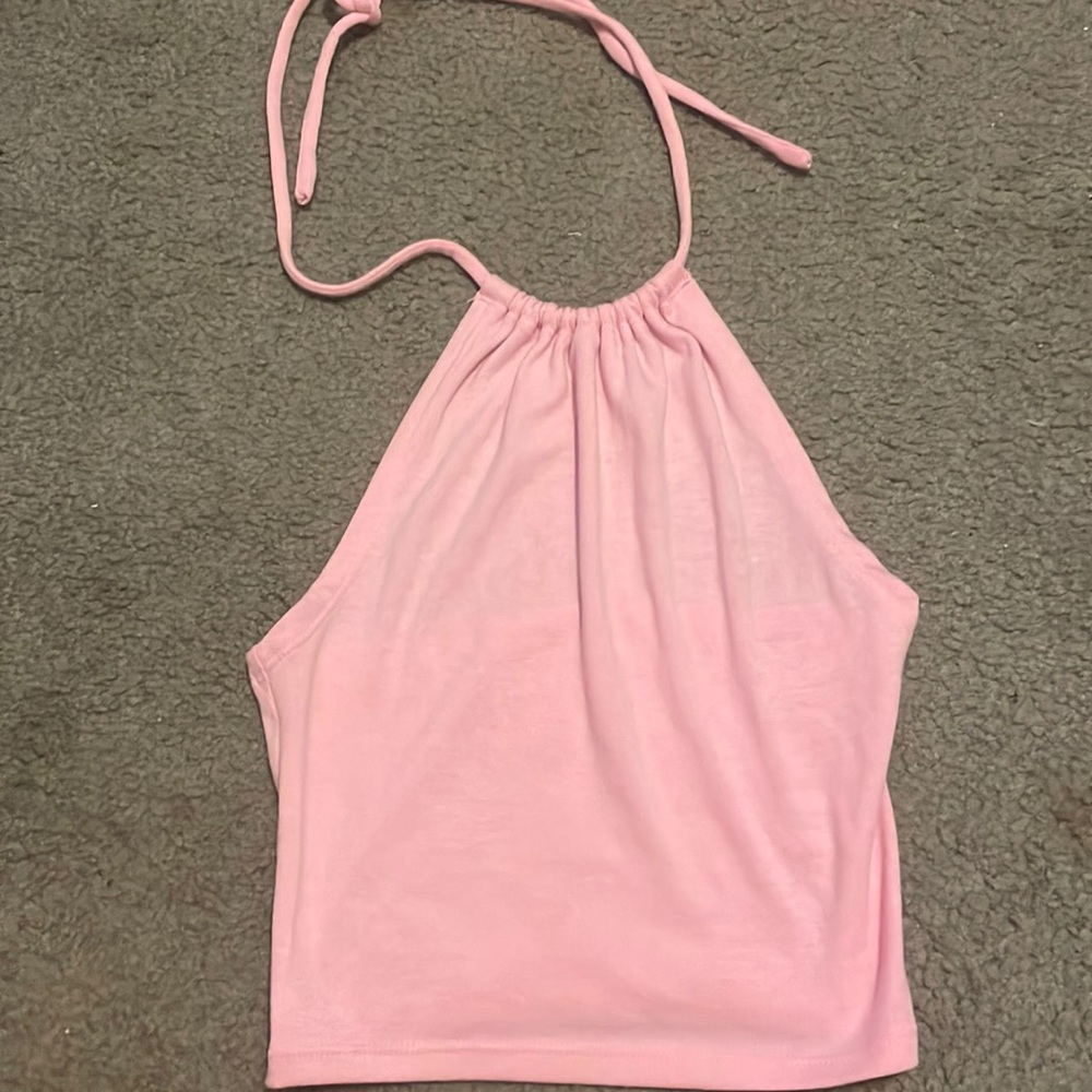 Pink really cute high neck tank top